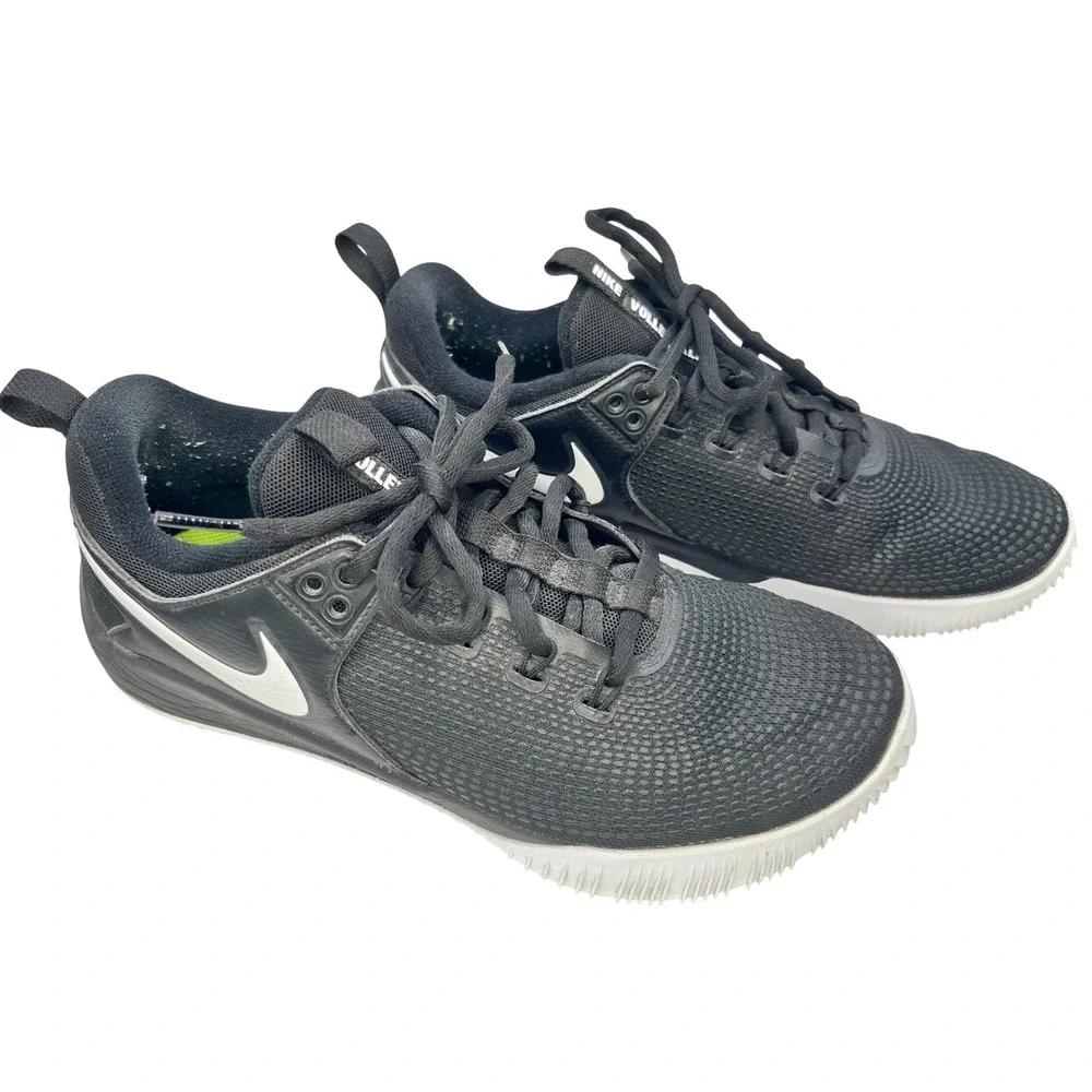 Nike Women's Zoom HyperAce Volleyball Shoes Size 9 Black‎ With White Swoosh